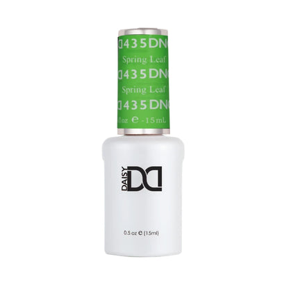 DND Spring Leaf #435 gel polish bottle in a fresh spring green nail colour.