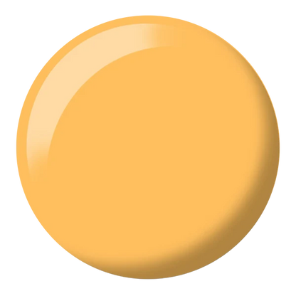 DND Summer Sun #506 colour swatch showing the bold warm mustard yellow nail polish shade.