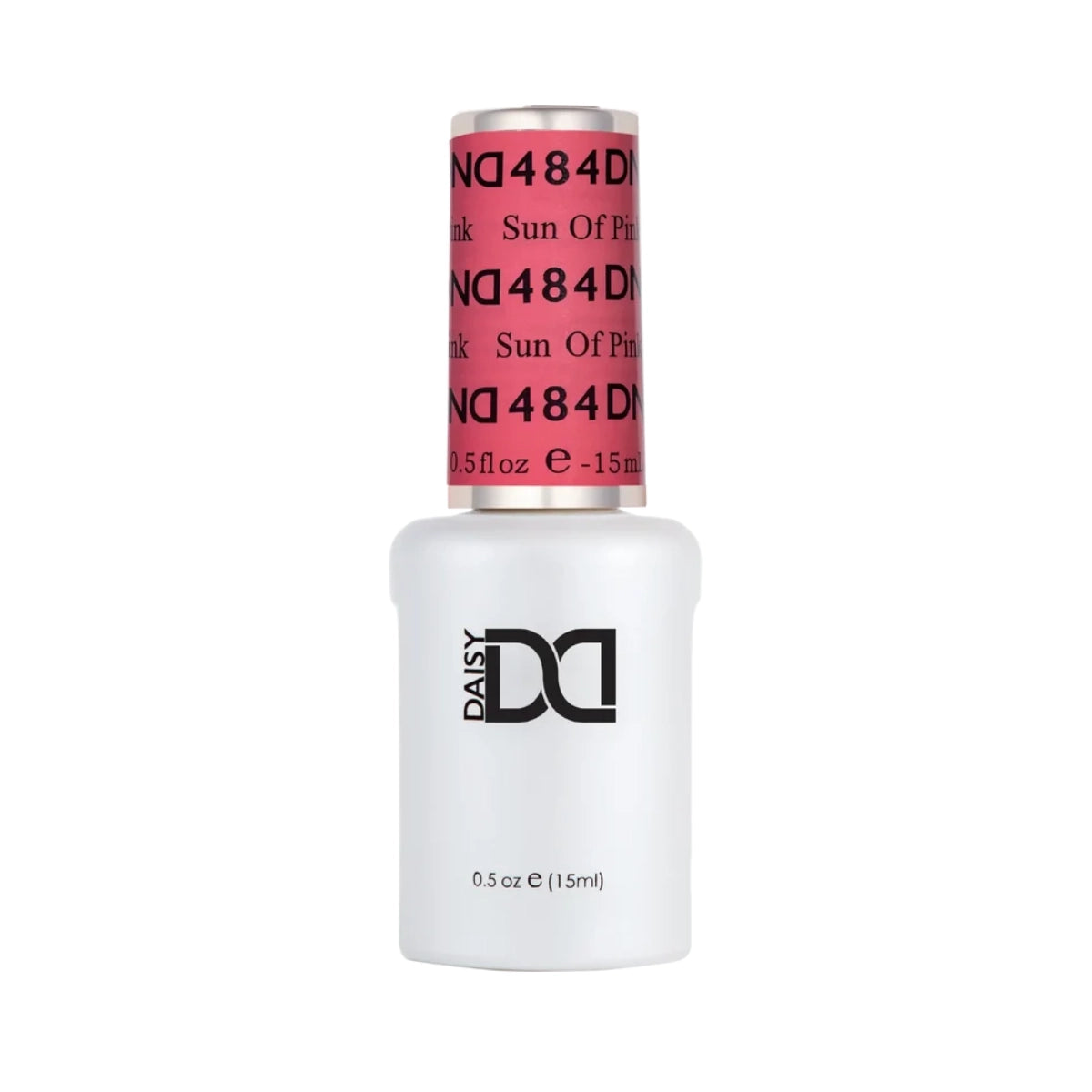 DND Sun Of Pink #484 gel polish bottle in a bright pink nail colour.