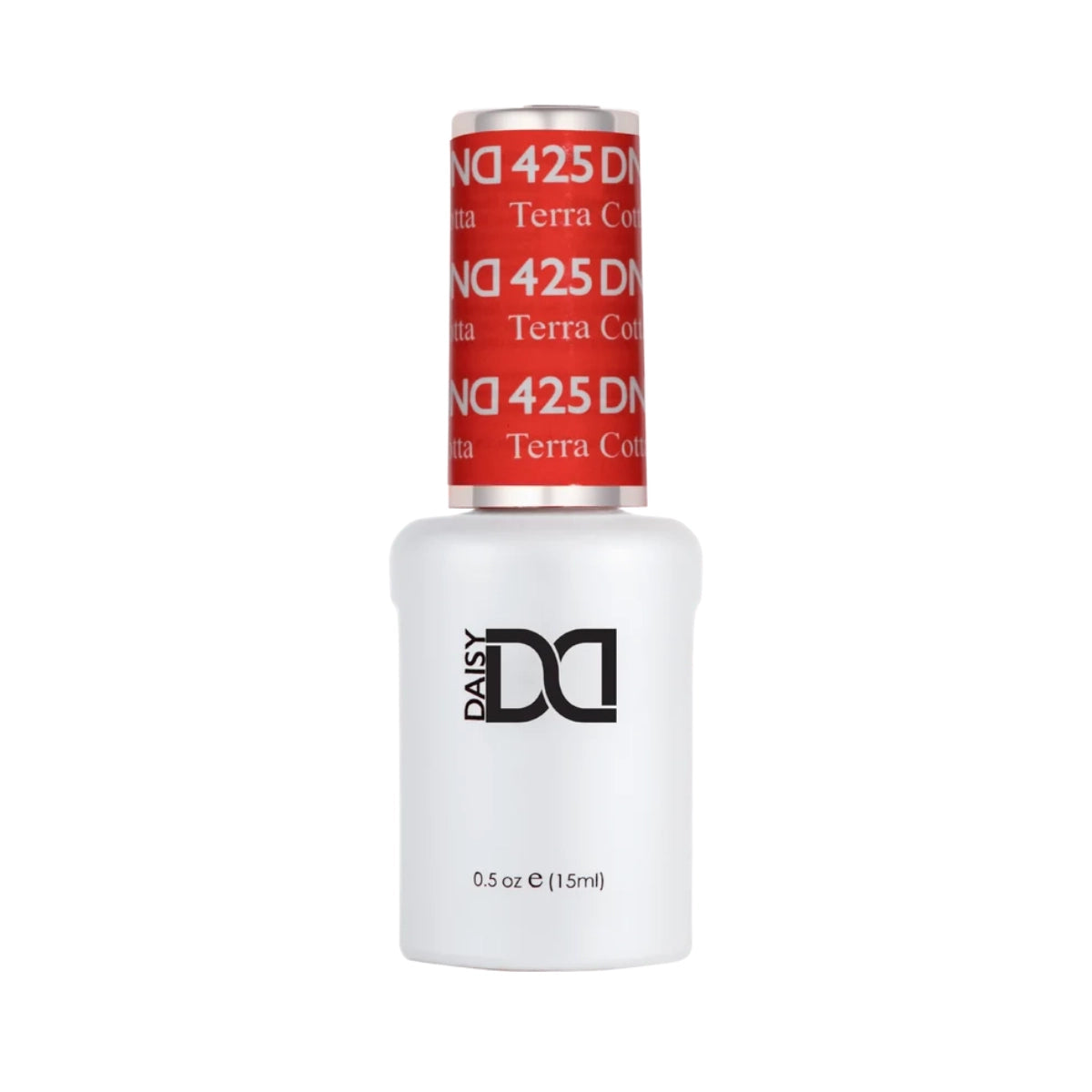 DND Terra Cotta #425 gel polish bottle in a warm earthy terra cotta shade.