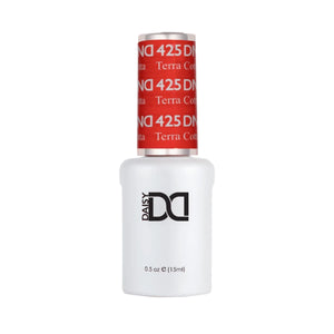 DND Terra Cotta #425 gel polish bottle in a warm earthy terra cotta shade.