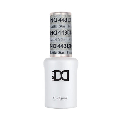DND Twinkle Little Star #443 gel polish bottle in a sparkling star-inspired nail colour.
