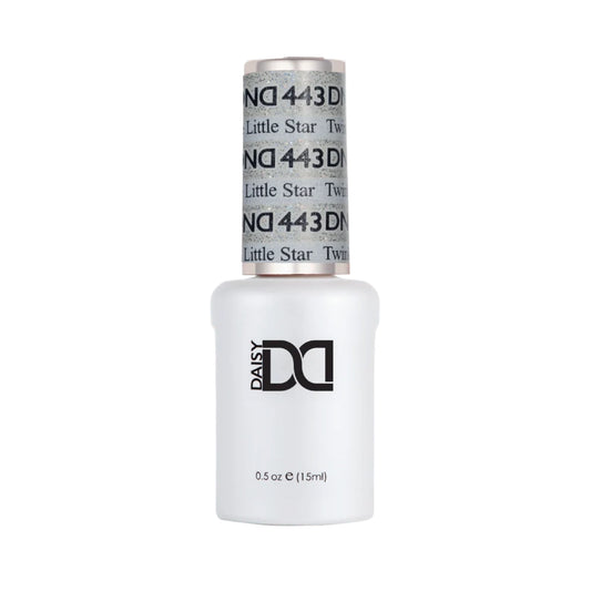 DND Twinkle Little Star #443 gel polish bottle in a sparkling star-inspired nail colour.