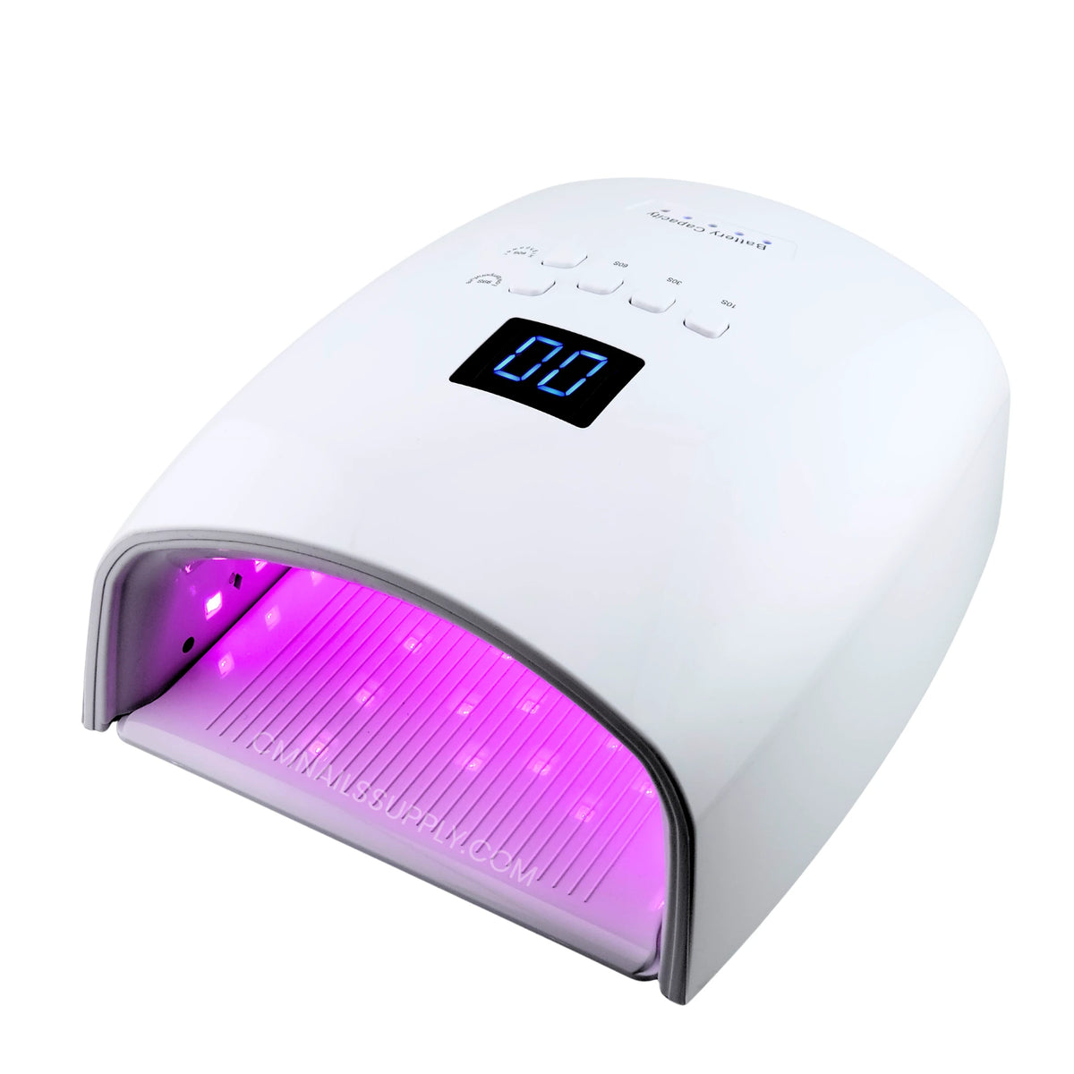 DND UV LED nail lamp for gel nails, side view
