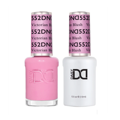 DND Victorian Blush #552 gel and lacquer duo set with both bottles shown together