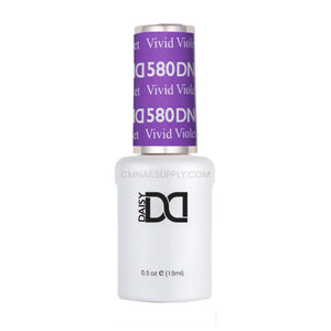 DND Vivid Violet #580 gel polish bottle in a vivid mid tone purple