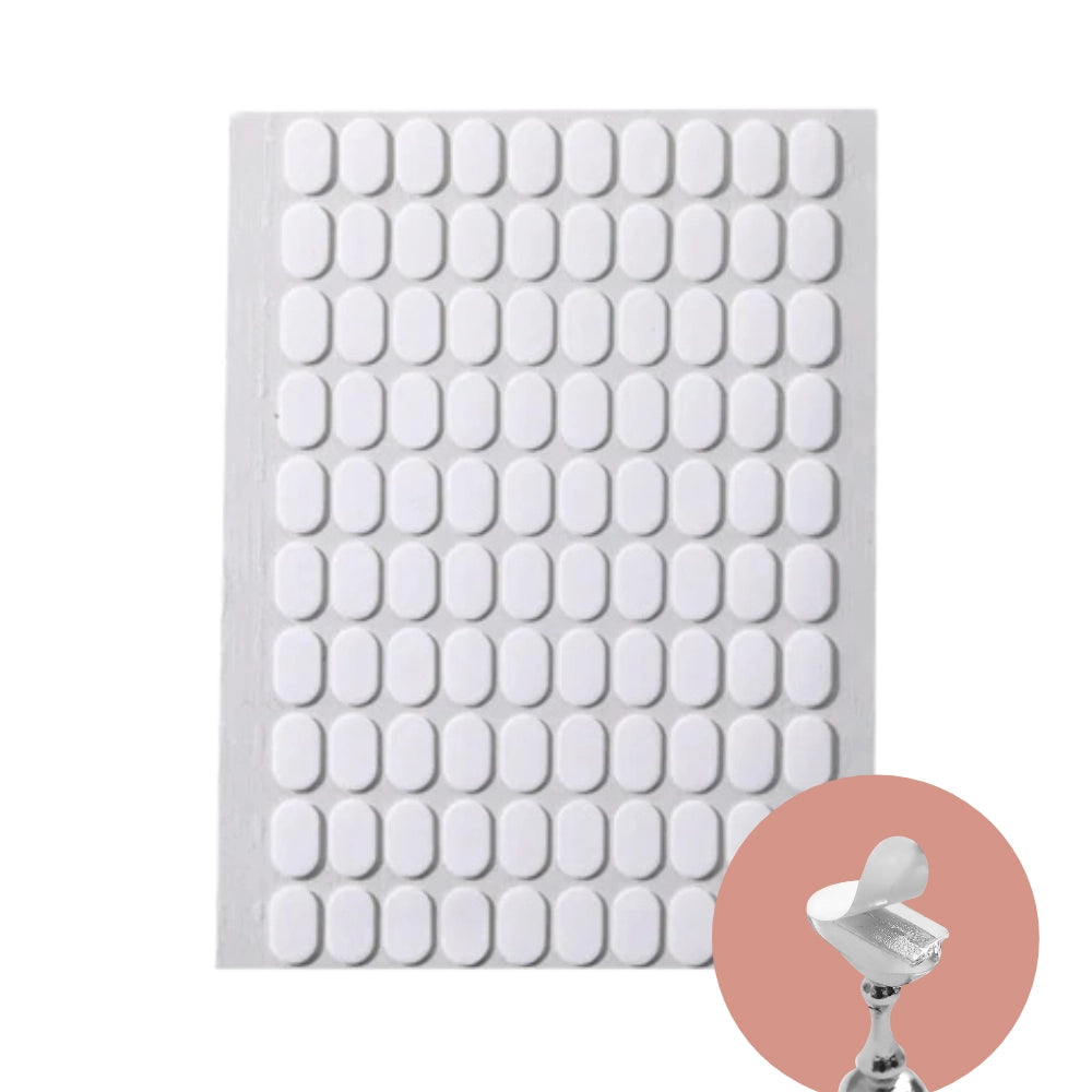 Dual-sided adhesive stickers for nail tips practice stand