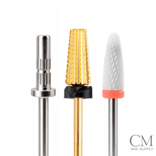 Essential Bit Bundle Mandrel Starter Kit 3 Piece Nail Drill Bit Set for Professional Nail Techs