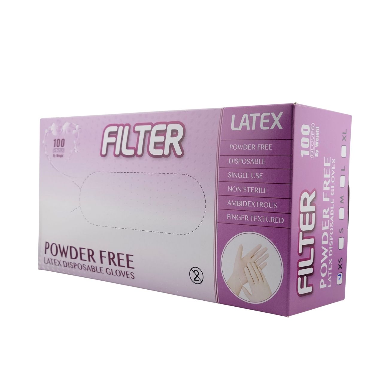 Filter Glove Latex Powder-Free – 4 Mil, Natural Rubber, Cream Color - CM Nails & Beauty Supply