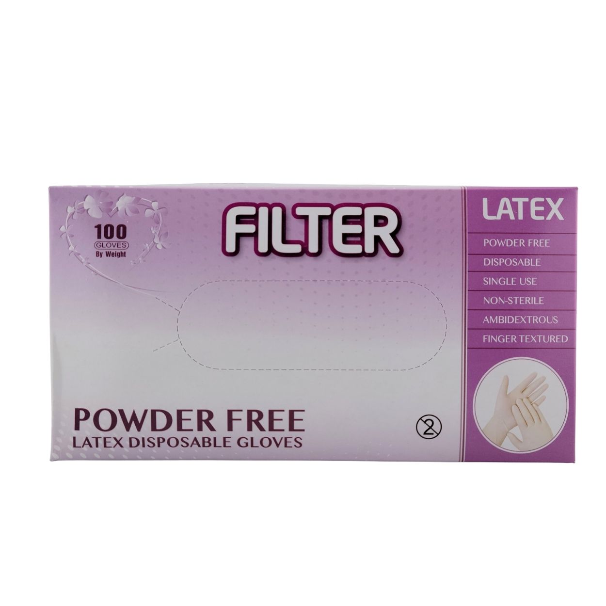 Filter Glove Latex Powder-Free – 4 Mil, Natural Rubber, Cream Color - CM Nails & Beauty Supply