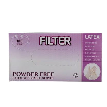 Filter Glove Latex Powder-Free – 4 Mil, Natural Rubber, Cream Color - CM Nails & Beauty Supply