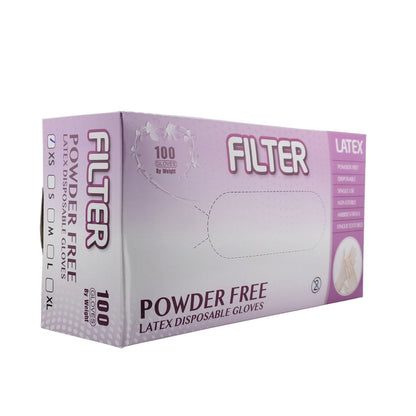 Filter Glove Latex Powder-Free – 4 Mil, Natural Rubber, Cream Color - CM Nails & Beauty Supply