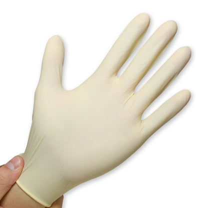 Filter Glove Latex Powder-Free – 4 Mil, Natural Rubber, Cream Color - CM Nails & Beauty Supply