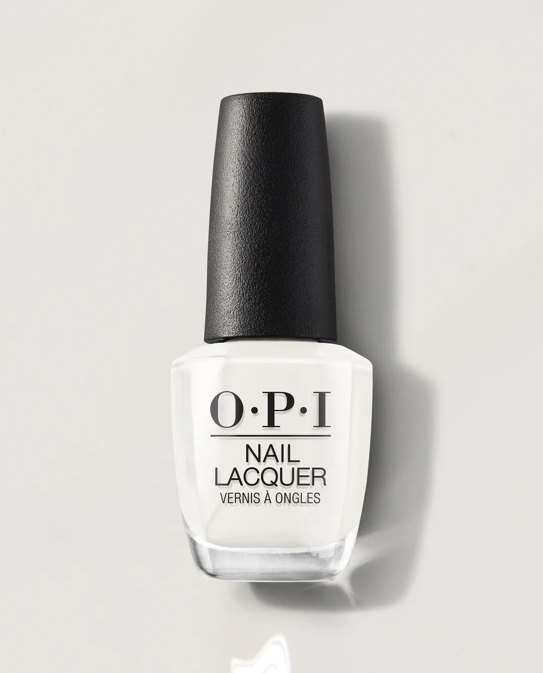 OPI funny bunny nail polish bottle with black cap on a light gray background