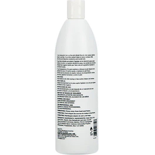 GiGi Post Wax Cooling Gel 16 oz with menthol, aloe vera, and cucumber extract, hydrates and soothes skin after waxing