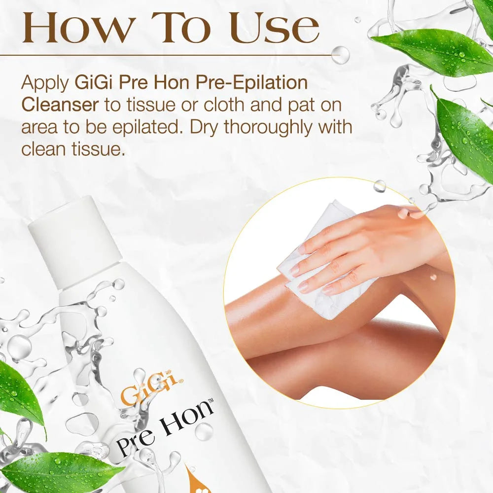 GiGi Pre Hon cleanser for face and body waxing prep