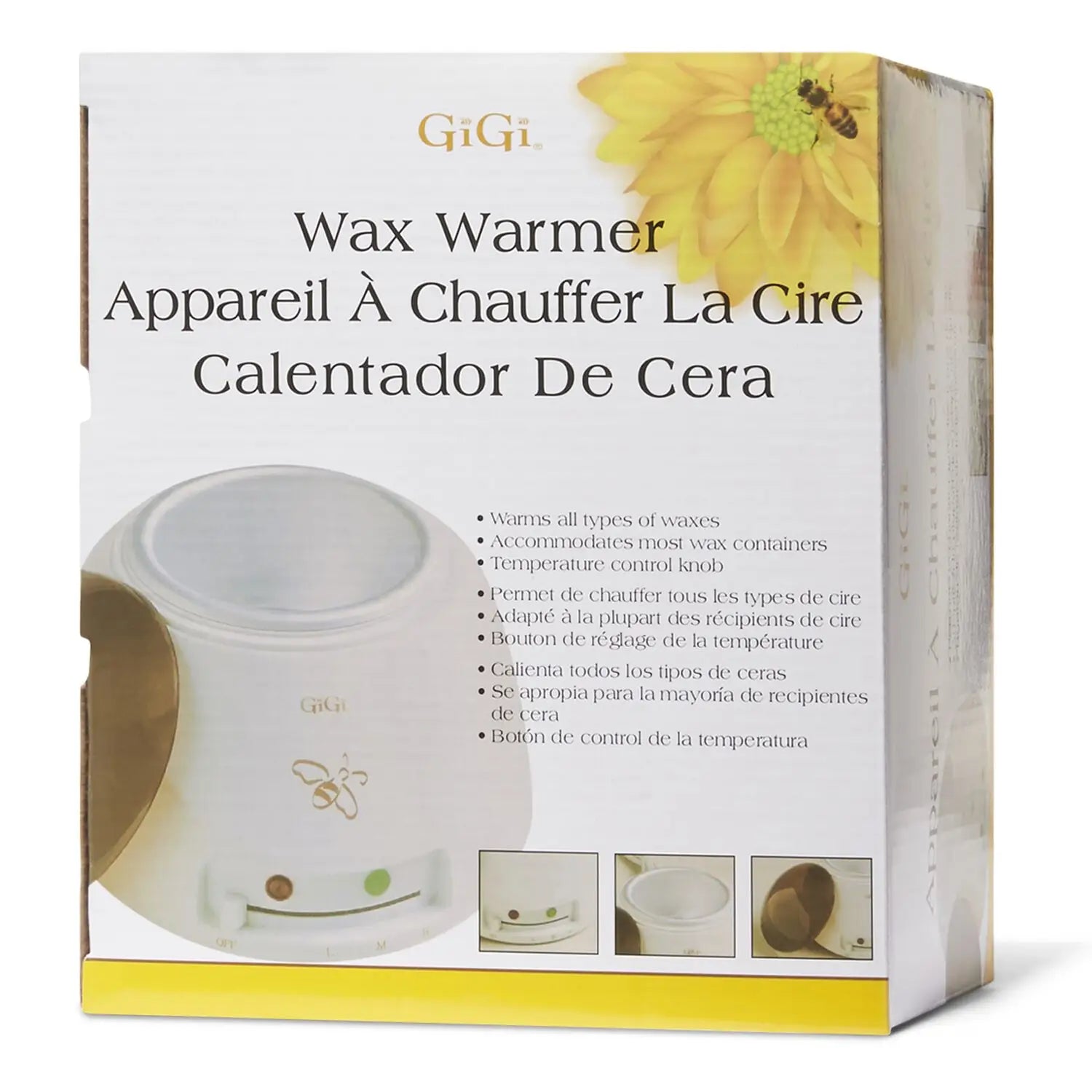GiGi Single Wax Warmer 14 oz, professional hair removal wax heater, fits most wax containers, Canada compliant