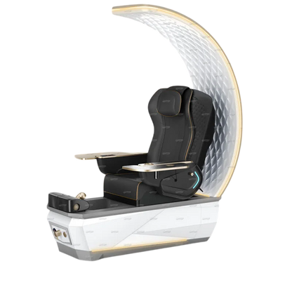 Gulfstream Avela Premium Spa pedicure chair with black 9690 massage chair and grey and white base