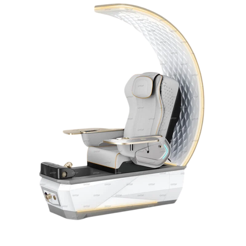 Gulfstream Avela Premium Spa pedicure chair with grey 9690 massage chair and grey and white base