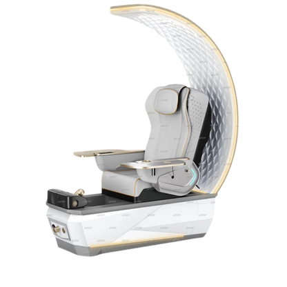 Gulfstream Avela Premium Spa pedicure chair with grey 9690 massage chair and grey and white base