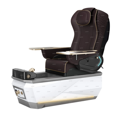 Gulfstream Avela Spa pedicure chair with chocolate 9690 massage chair and grey and white base
