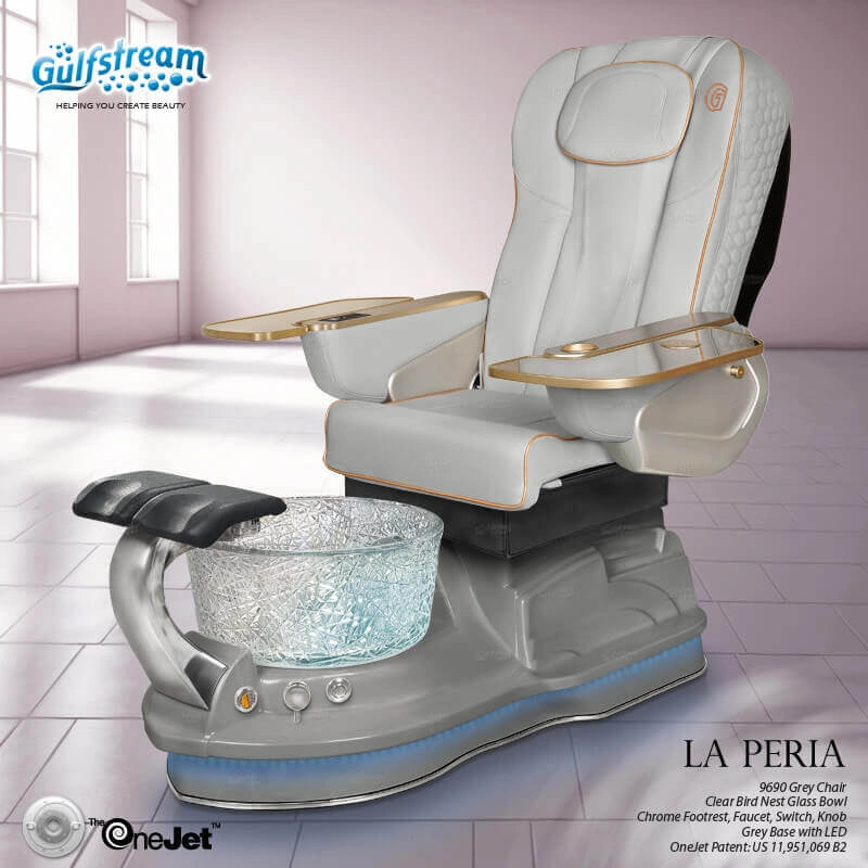La Peria Pedicure Spa Chair white PU leather luxury salon model