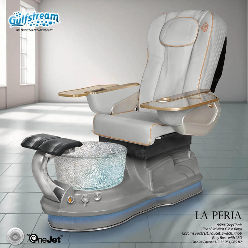 La Peria Pedicure Spa Chair white PU leather luxury salon model
