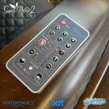 Super Relax 2 massage chair detail on the Gulfstream Miranda Relax Spa