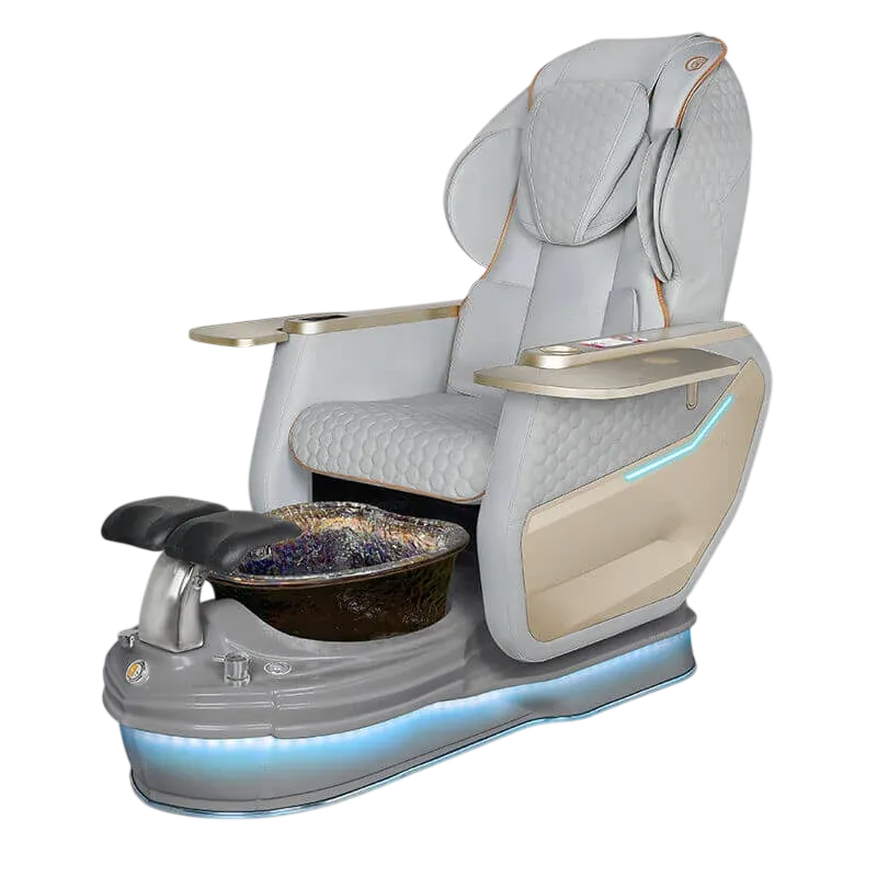 Gulfstream Super Relax 2 Spa pedicure chair with gray leather massage chair and gray base