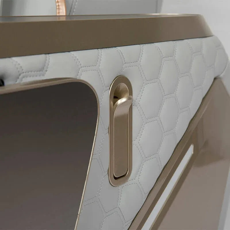 Close up of the leather on the Gulfstream Super Relax 2 Spa pedicure chair