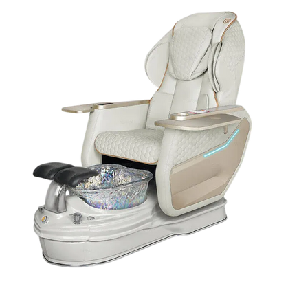 Gulfstream Super Relax 2 Spa pedicure chair with white leather massage chair and white base