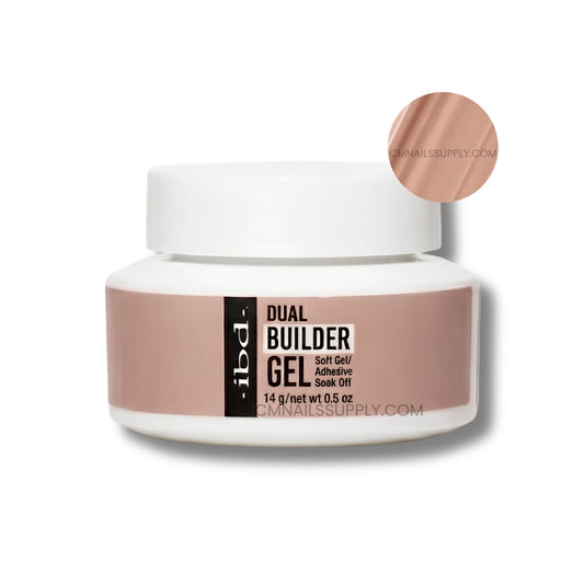 IBD Dual Builder Gel Cool Nude 0.5 oz jar product image for soft gel tip extensions and overlays