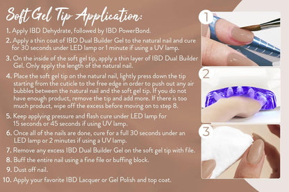 IBD Dual Builder Gel shade comparison showing Barely Nude Warm Nude and Cool Nude tones side by side
