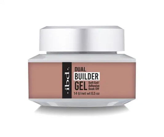 IBD Dual Builder Gel Warm Nude 0.5 oz available online through CM Nails Supply for professional nail technicians