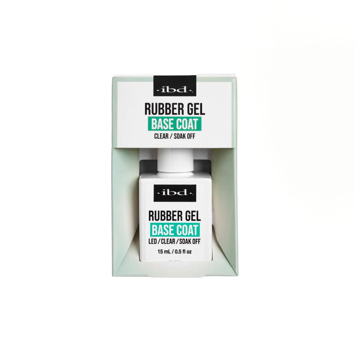 Applying a layer of ibd rubber gel base coat onto a natural nail with a brush.