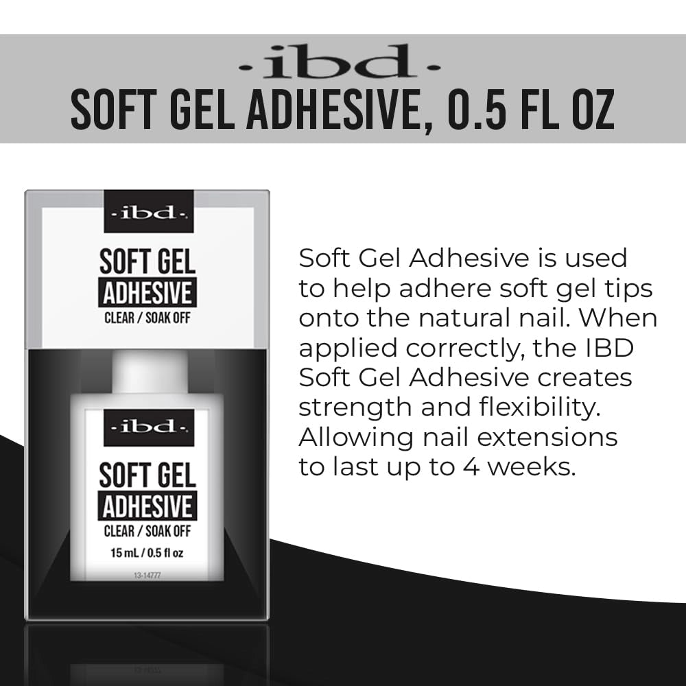 Soft gel adhesive LED curing nail product for salon extensions