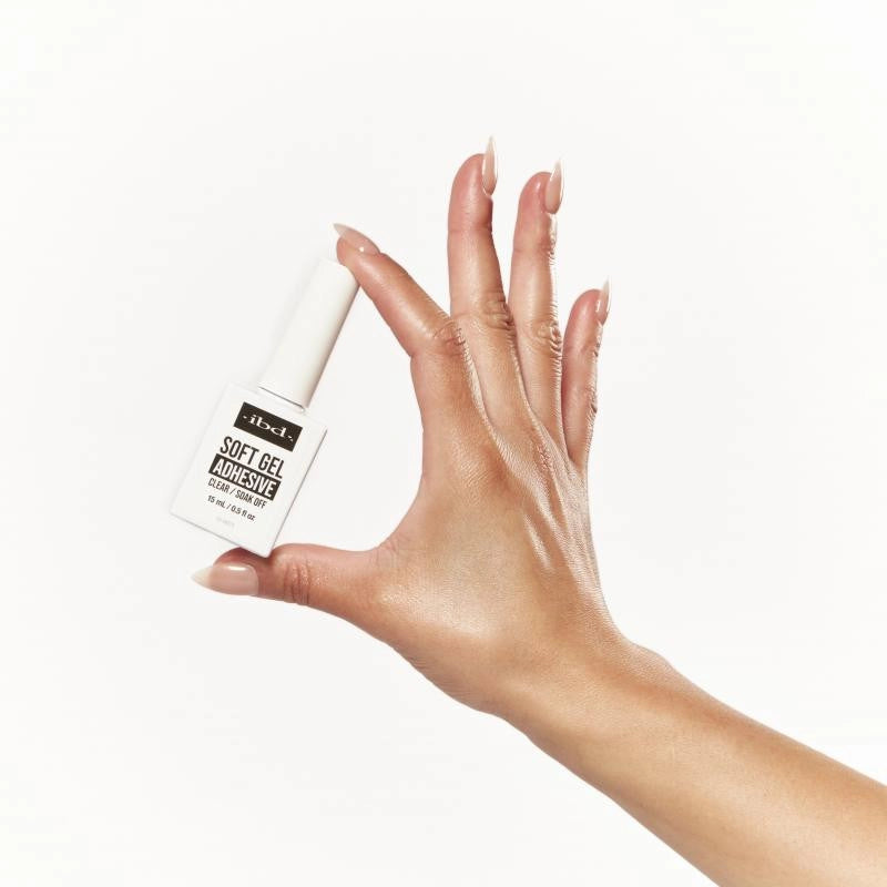 Soft gel adhesive nail extension glue for professional nail technicians