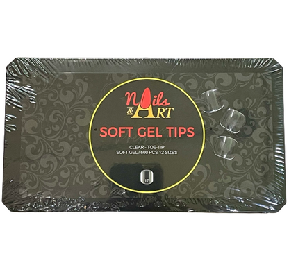 Clear Gel Tips | Coffin | Stiletto | Oval | Square | Almond | Lipstick | Toe Tip | Soft Gel Tips | Nails & Art | Jumbo Box of 600 tips - CM Nails & Beauty Supply