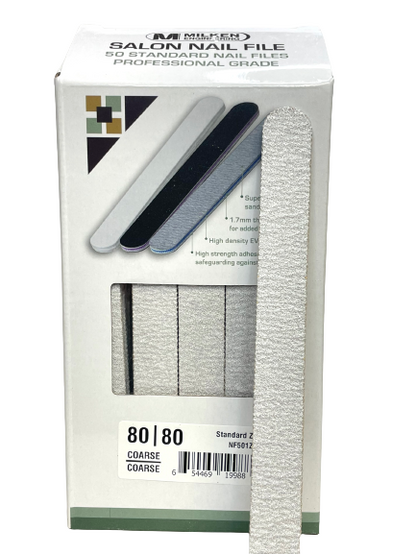 M Milken Disposable Zebra Round Nail File 80/80 | 50 Pcs | 10 Pcs | 1 Pcs | - CM Nails & Beauty Supply
