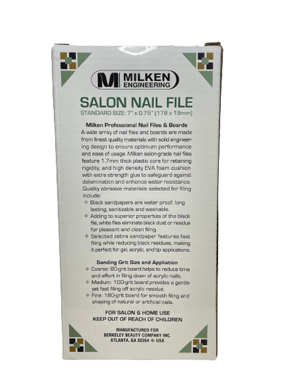 M Milken Disposable Zebra Round Nail File 80/80 | 50 Pcs | 10 Pcs | 1 Pcs | - CM Nails & Beauty Supply