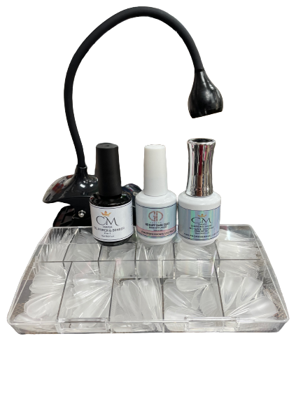 Press-On Gel | GND Canada Starter Kit | 500 Tips | Available In | Clear Round | Clear Stiletto | Clear Oval | Clear Square |