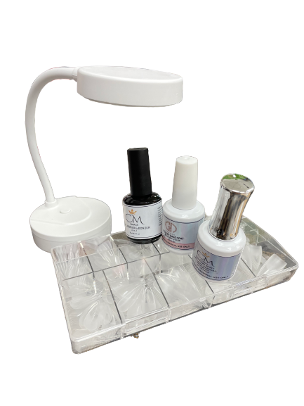 Press-On Gel | GND Canada Starter Kit | 500 Tips | Available In | Clear Round | Clear Stiletto | Clear Oval | Clear Square |