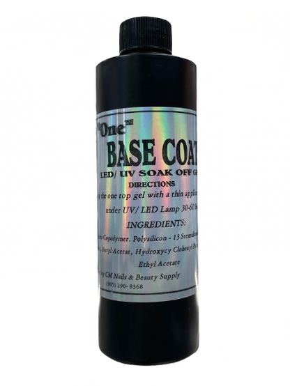 The One Gel No Wipe Top Coat - Base Coat Refill 8 oz - CM Nails & Beauty Supply
