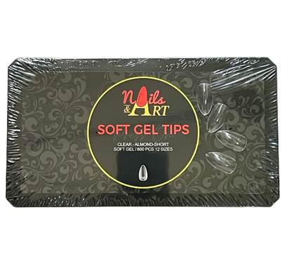 Clear Gel Tips | Coffin | Stiletto | Oval | Square | Almond | Lipstick | Toe Tip | Soft Gel Tips | Nails & Art | Jumbo Box of 600 tips - CM Nails & Beauty Supply