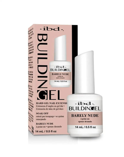 ibd | Building Gel - Barely Nude (0.5 oz) | Hard Gel for Nail Extensions & Overlays - CM Nails & Beauty Supply