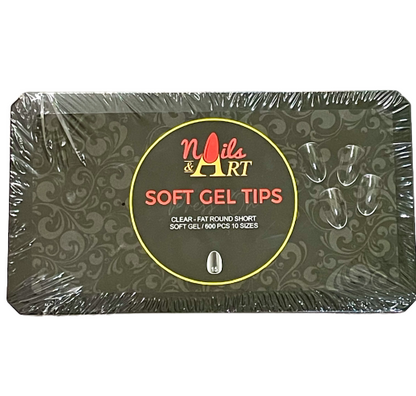 Clear Gel Tips | Coffin | Stiletto | Oval | Square | Almond | Lipstick | Toe Tip | Soft Gel Tips | Nails & Art | Jumbo Box of 600 tips - CM Nails & Beauty Supply