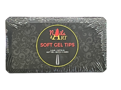Clear Gel Tips | Coffin | Stiletto | Oval | Square | Almond | Lipstick | Toe Tip | Soft Gel Tips | Nails & Art | Jumbo Box of 600 tips - CM Nails & Beauty Supply