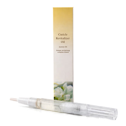 Jasmine floral cuticle oil pen for repairing dry, split fingernail cuticles.