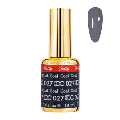 Jelly gel polish bottle for DC Jelly 027 Coal in a smoky dark grey finish