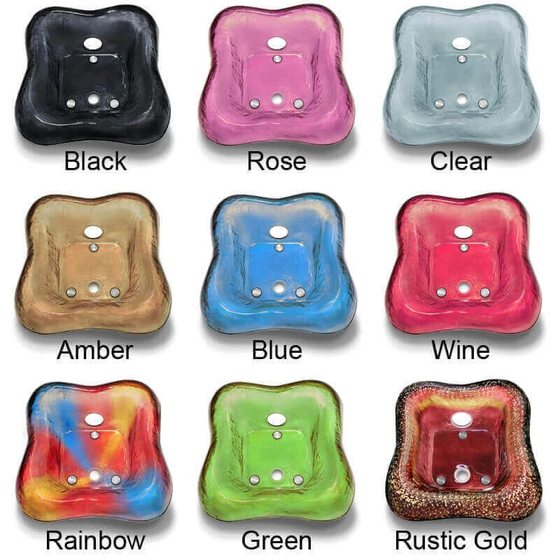 Alternative angle of colorful glass bowls on spa chair pedicure La Fleur 3 Gulfstream